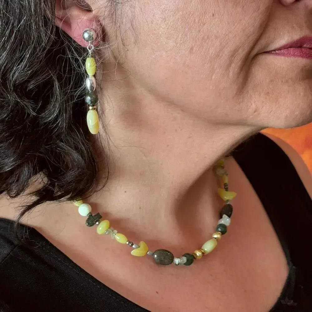 Carolyn Pollack Serpentine/Prehnite Bead Necklace 17